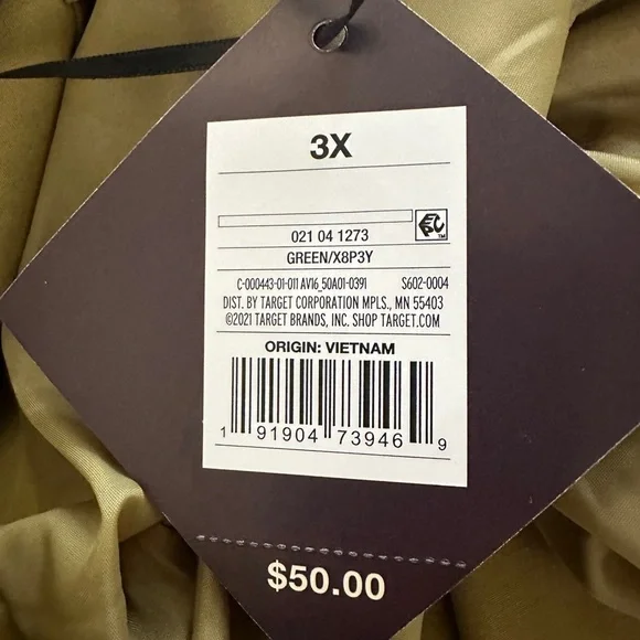 NWT Ava & Viv Light Olive Rain Resistant Coat 3X - Picture 7 of 7